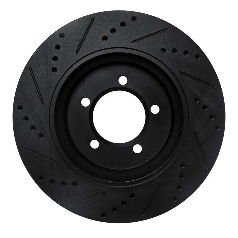 Ford Explorer Brake Rotor (1) - Front Right - R1 Concepts - Drilled & Slotted - Black - `02-`05